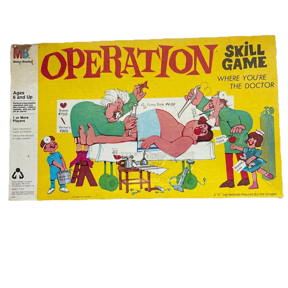 Operation Game 1965 Milton Bradley‎ Smoking Doctor #4545 Works Incomplete